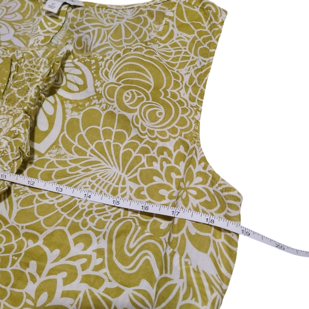 BANANA REPUBLIC green floral ruffle tank 12 - Picture 4 of 7